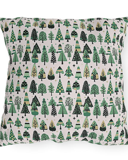 Mini Vintage Green Trees 20" x 20" Outdoor Pillow