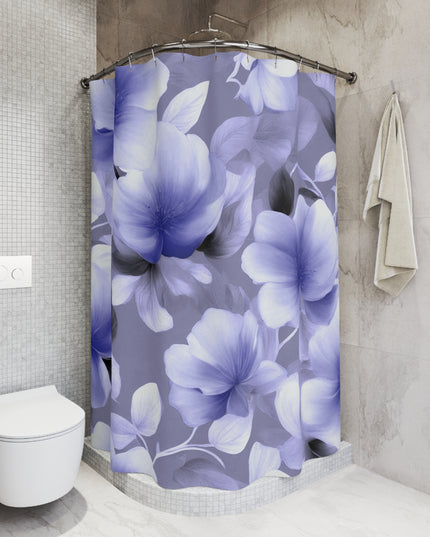 Indigo Blossom Floral Bunch Shower Curtains, 71" x 74"