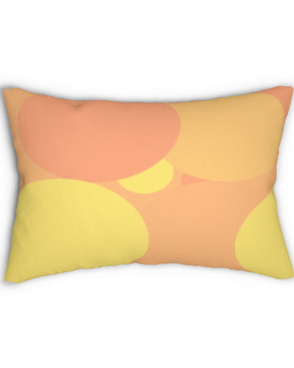 Pastel Bright Oranges Patches Spun Polyester Lumbar Pillow, 20" x 14"