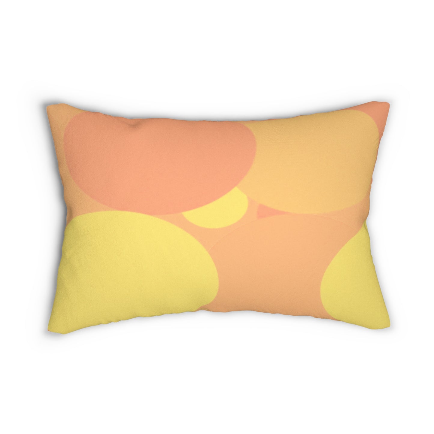 Pastel Bright Oranges Patches Spun Polyester Lumbar Pillow, 20" x 14"
