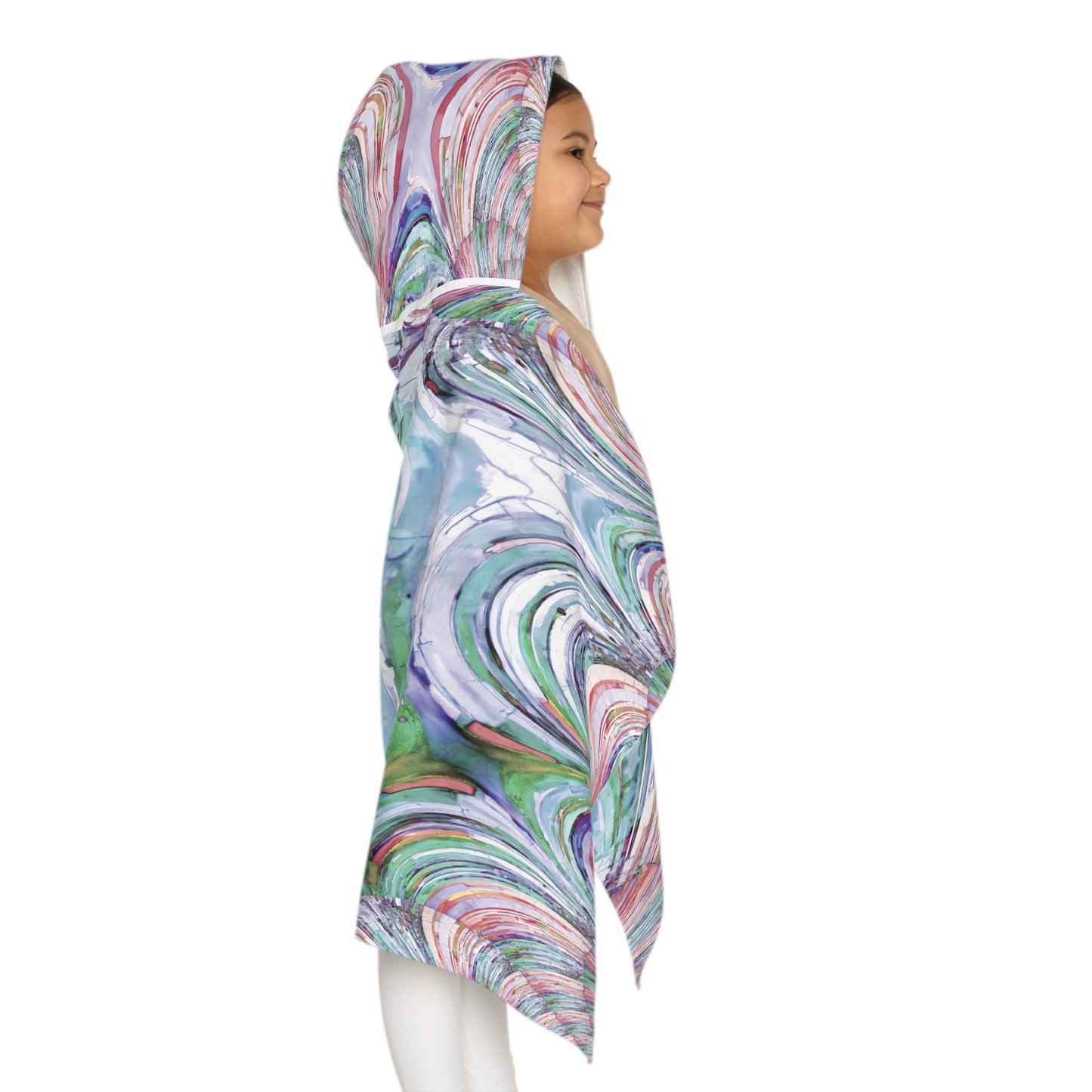 Uzi Spiral Pastels Youth Hooded Towel, 24" x 48"