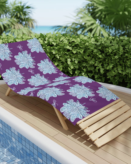 Blue Floral Butterflies Beach Towel, 30" x 60"
