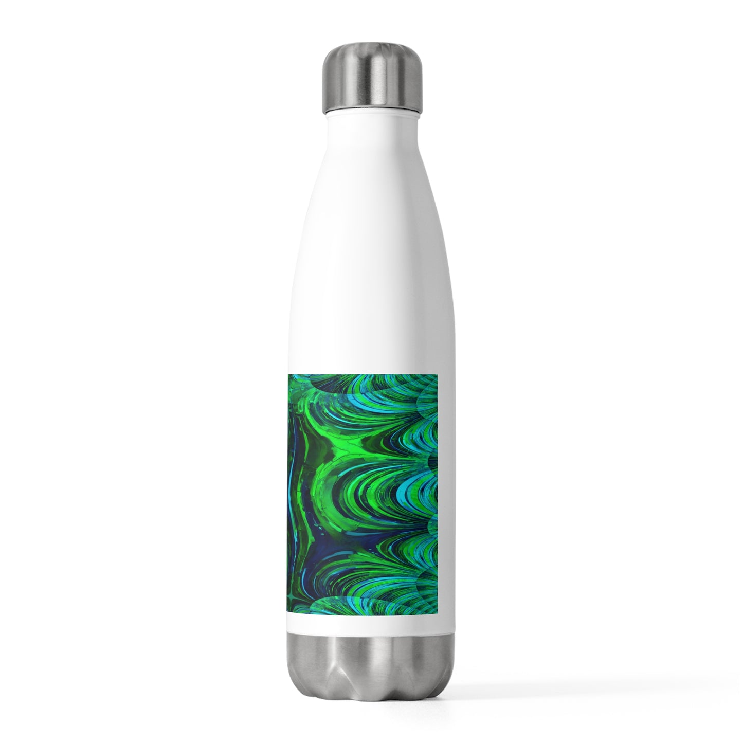 Uzi Spiral Blue Green 20oz Insulated Water Bottle