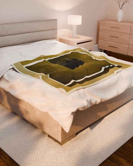 Tan Shadow Velveteen Plush Blanket, 50" x 60"
