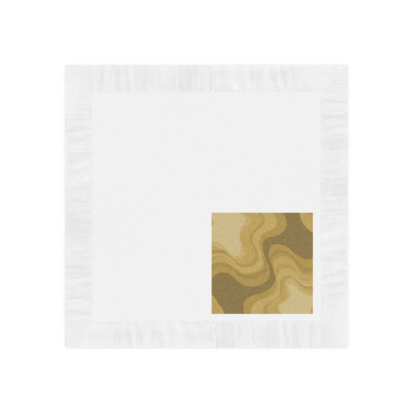 Brown Wavey White Coined Napkins, 6.5" x 6.5"