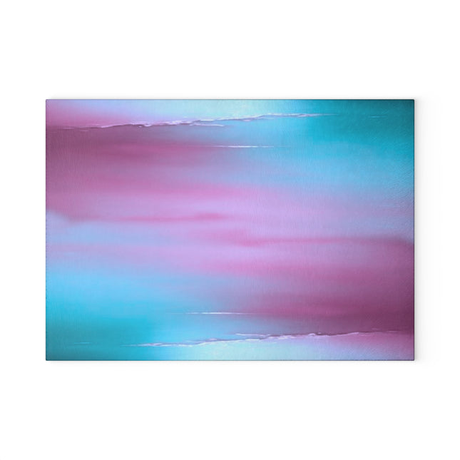 Wine Sea Blue Fog 8" x 11" Glass Cutting Board
