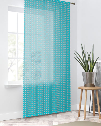 Tif Green Star-crossed Bodies Sheer Window Curtain, 50" x 84", partially transparent