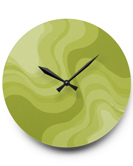 Lemon Wavey 10.75" x 10.75" Round or Square Acrylic Wall Clock