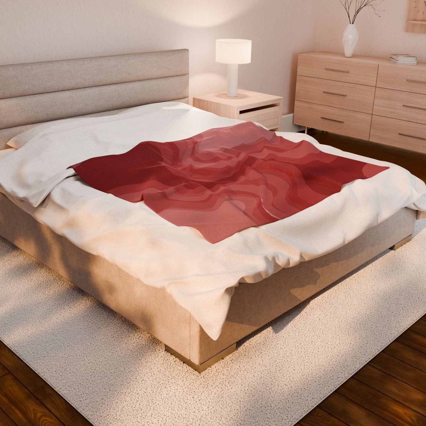 Power Red Velveteen Plush Blanket, 50" x 60"