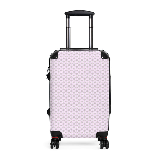 Pink Mornings Star-crossed Bodies Small Suitcase with built in lock, 4 double-wheels, telescopic handle, and ABS back hard-shell