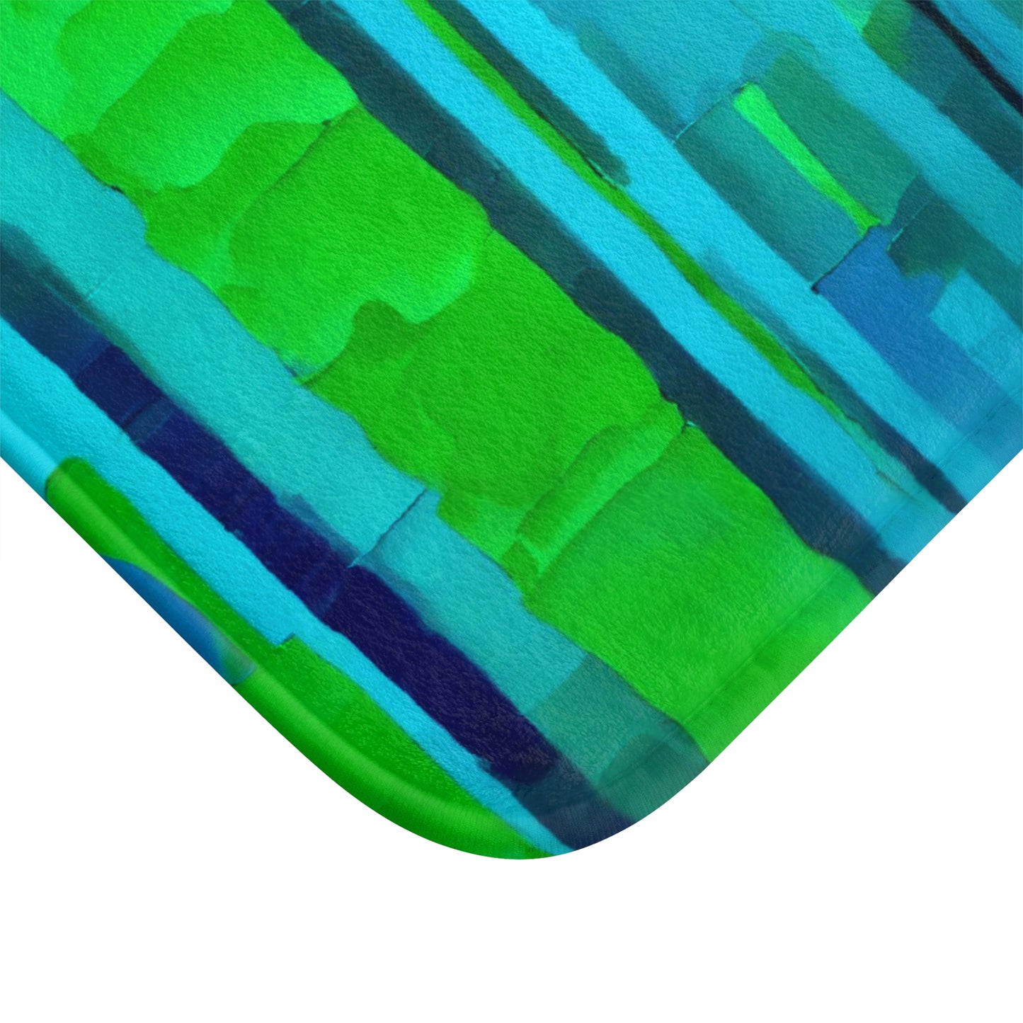 Striped Blue Green 34" x 21" Bath Mat