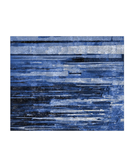 Striped Deep Blue 50" x 60" Crushed Velvet Blanket