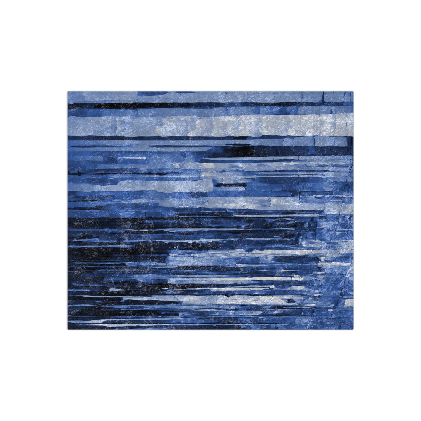Striped Deep Blue 50" x 60" Crushed Velvet Blanket