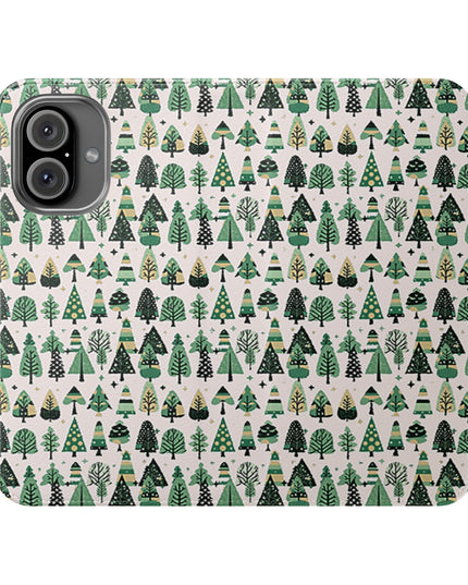Mini Vintage Green Trees Flip Cases, Iphone 16