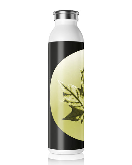 Lemongrass Maple Leaf Slim Water Bottle, 20 oz White