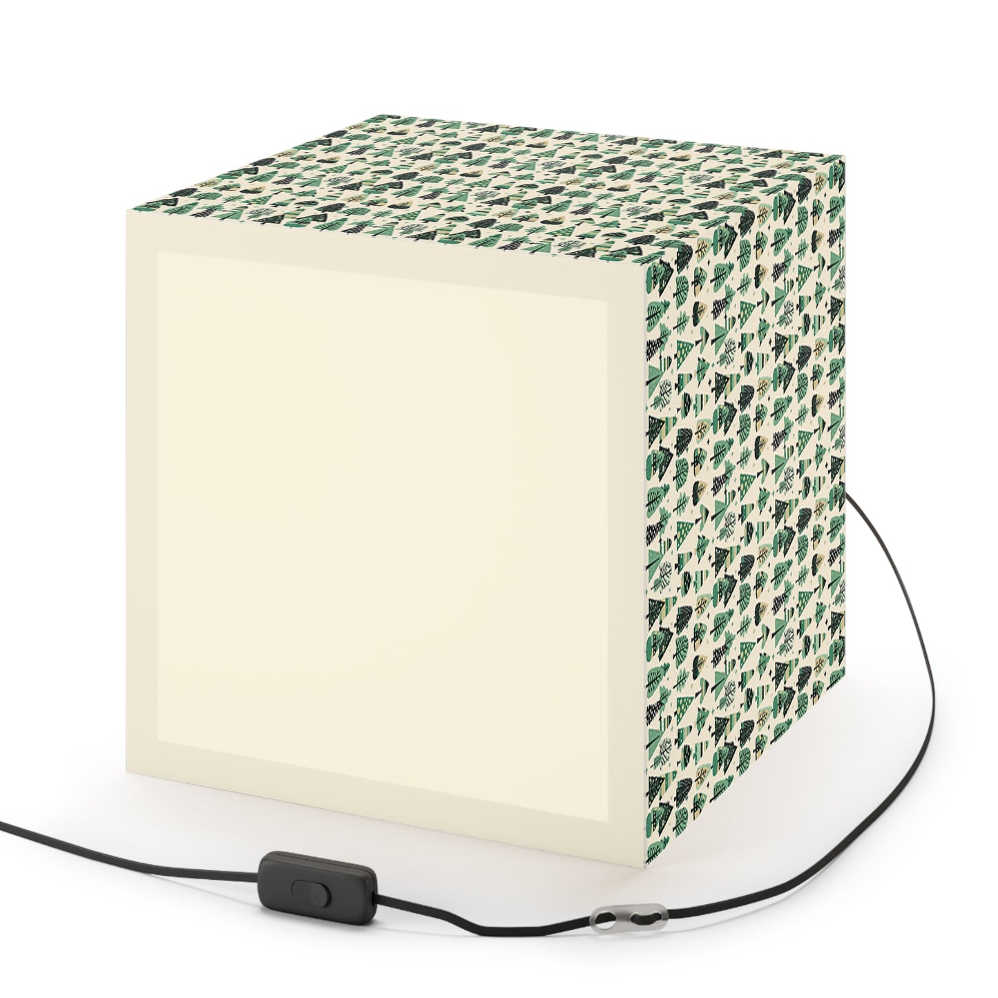 Mini Vintage Green Trees 11.7" × 11.5" × 11.5" Light Cube Lamp