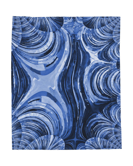 Uzi Spiral Deep Blue Velveteen Plush Blanket, 50" x 60"