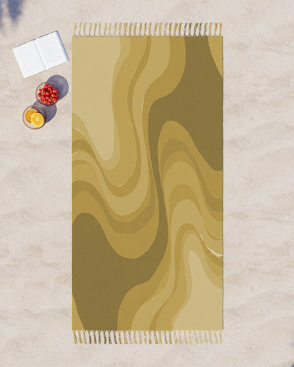 Brown Wavey 38" × 81" Boho Beach Cloth