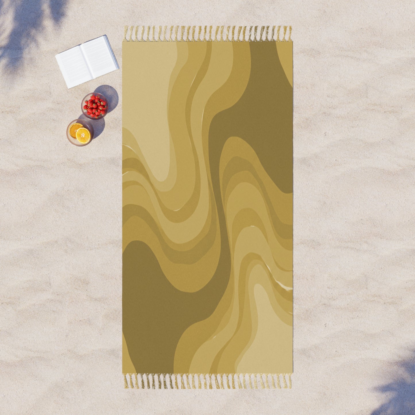 Brown Wavey 38" × 81" Boho Beach Cloth