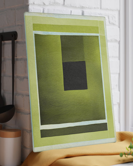 Lemongrass Shadow Glass Cutting Board, 11" x 15"