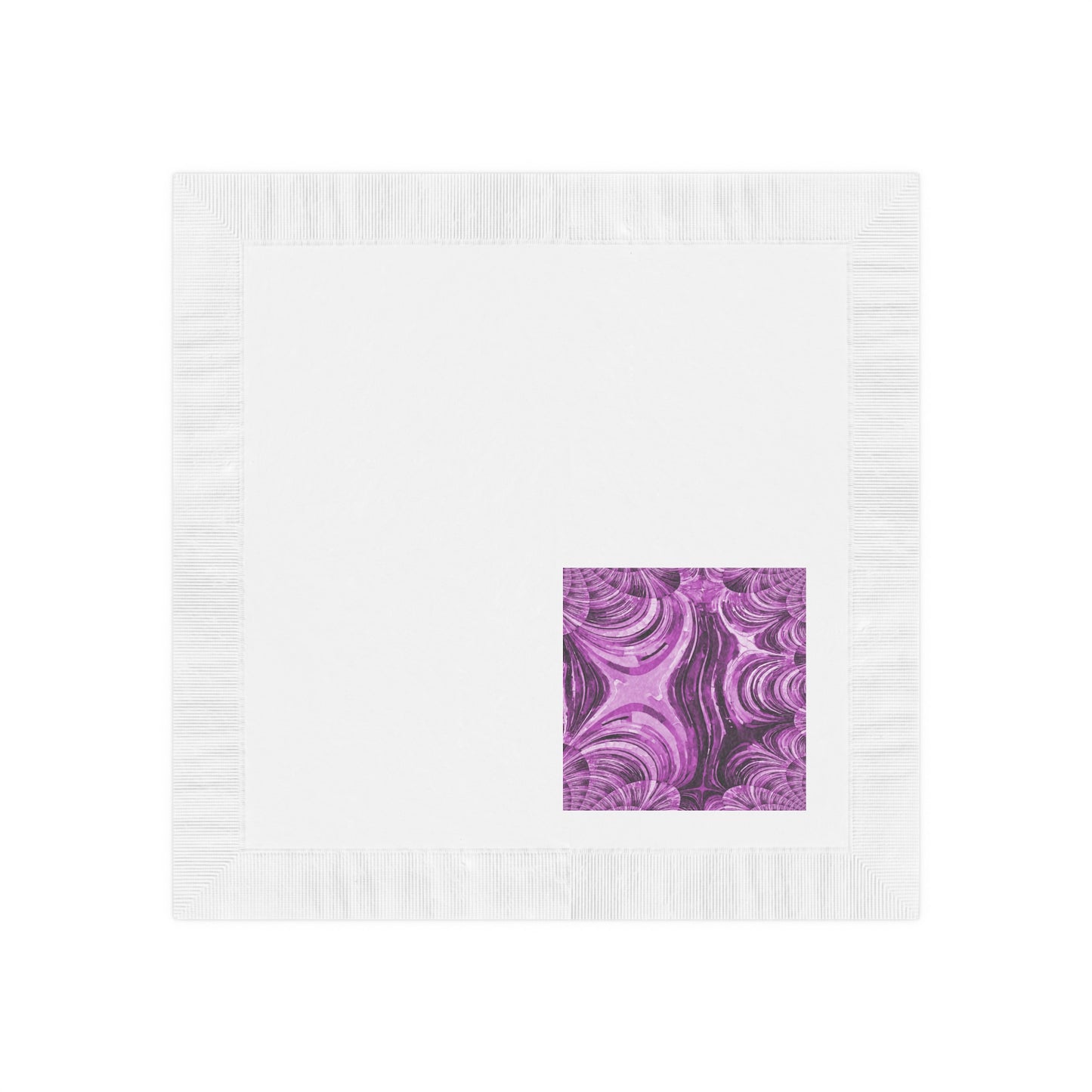 Uzi Spiral Powder Lavender Pastel White Coined Napkins, 4.8" x 4.8"