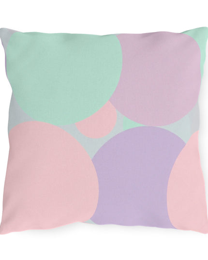 Pastel Peach and Soft Green Patches 16" x 16" Outdoor Pillows