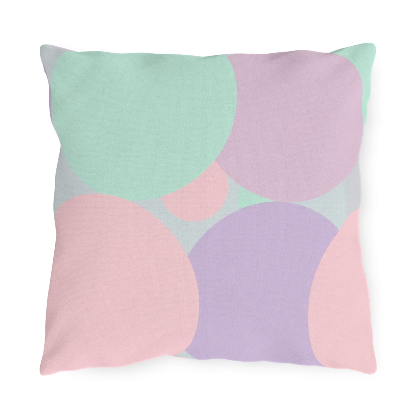 Pastel Peach and Soft Green Patches 16" x 16" Outdoor Pillows