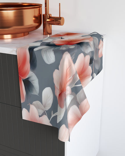Red Blossom Floral Bunch Hand Towel, 16" x 28"