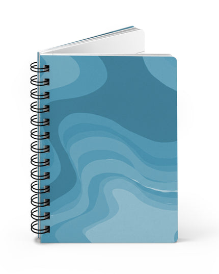 Sky Blue Wavey Spiral Bound Journal, 5" x 7" 150 pages