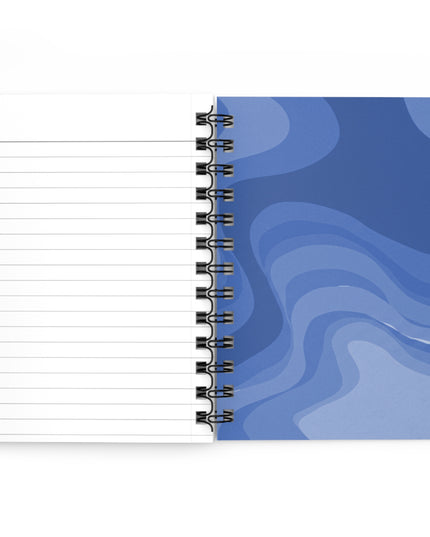 Deep Blue Wavey Spiral Bound Journal, 5" x 7" 150 pages