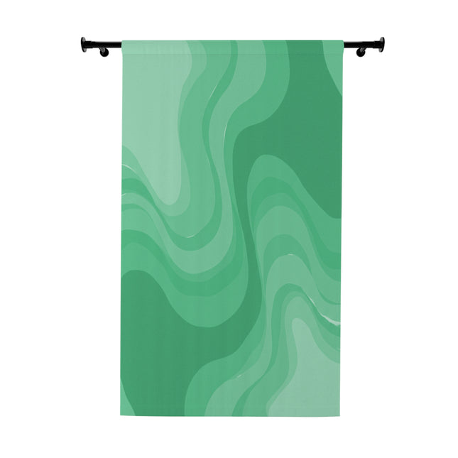 Mint Green Wavey Window Curtain, 50" x  84", blackout