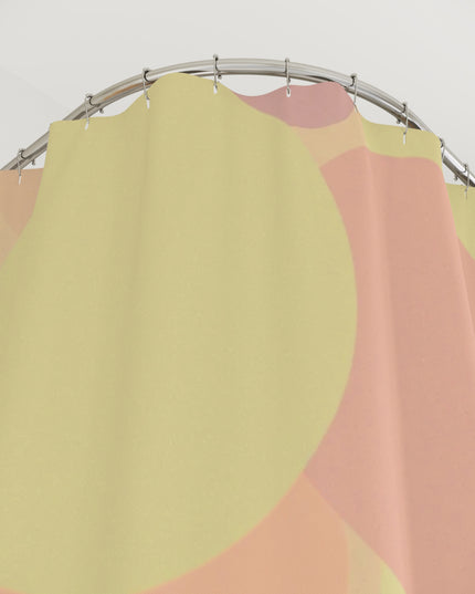 Pastel Hot Peach Patches Shower Curtains, 71" x 74"