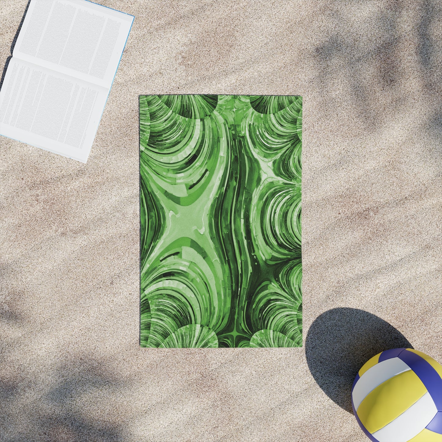 Uzi Spiral Mint Pastel Beach Towel, 18" x 27"