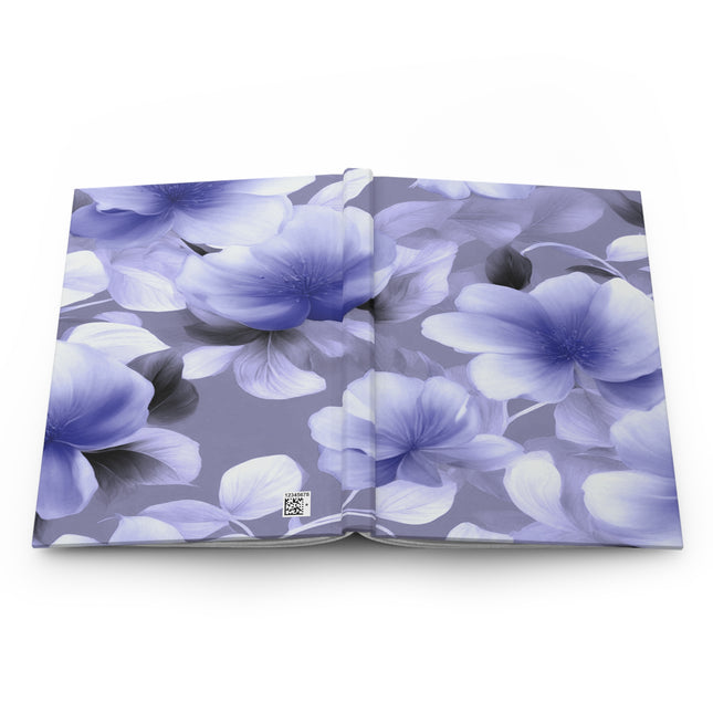 Indigo Blossom Floral Bunch Hardcover Journal Matte with 150 lined pages, 5.75" x 8"