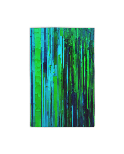 Striped Blue Green Beach Towel, 18" x 27"