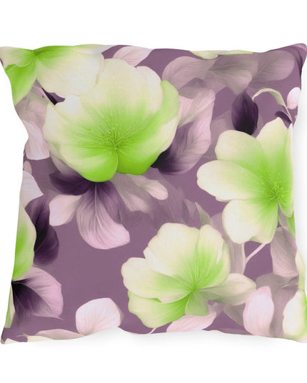 Lime Lavender Floral Bunch 18" x 18" Outdoor Pillow