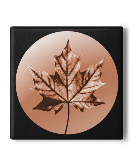 Soft Maple Leaf 4" x 4" Square Ceramic Coaster