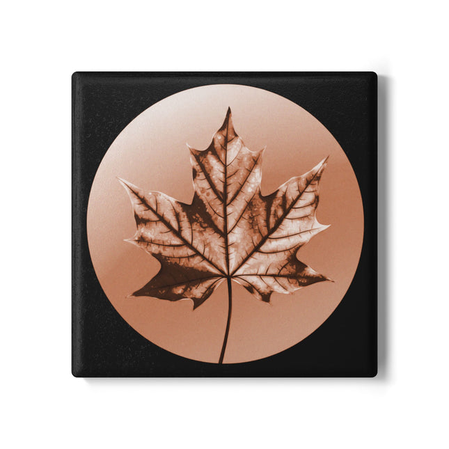 Soft Maple Leaf 4" x 4" Square Ceramic Coaster