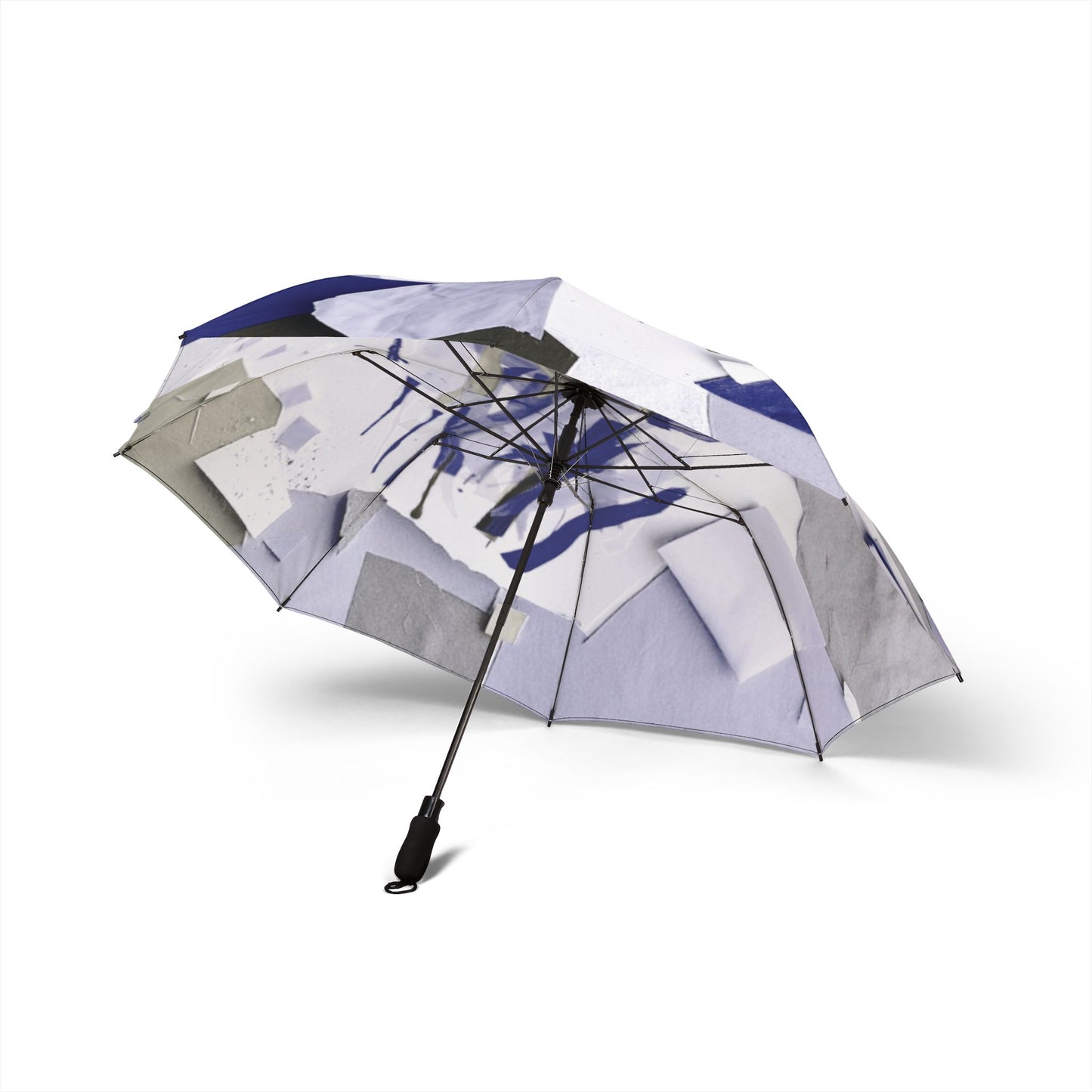 Sheer Blue Gray Paper Paint Foldable Umbrella - Compact & Chic