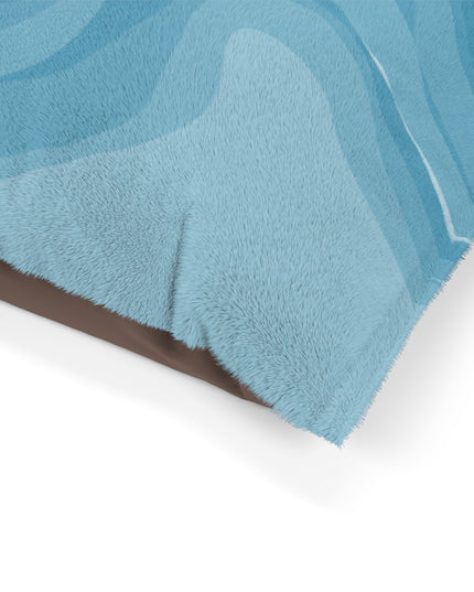 Sky Blue Wavey 50" × 40" Pet Bed