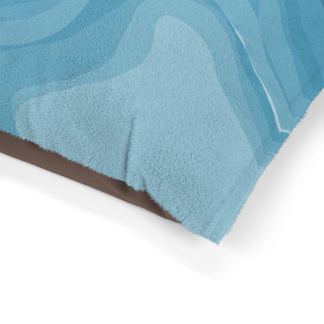 Sky Blue Wavey 50" × 40" Pet Bed