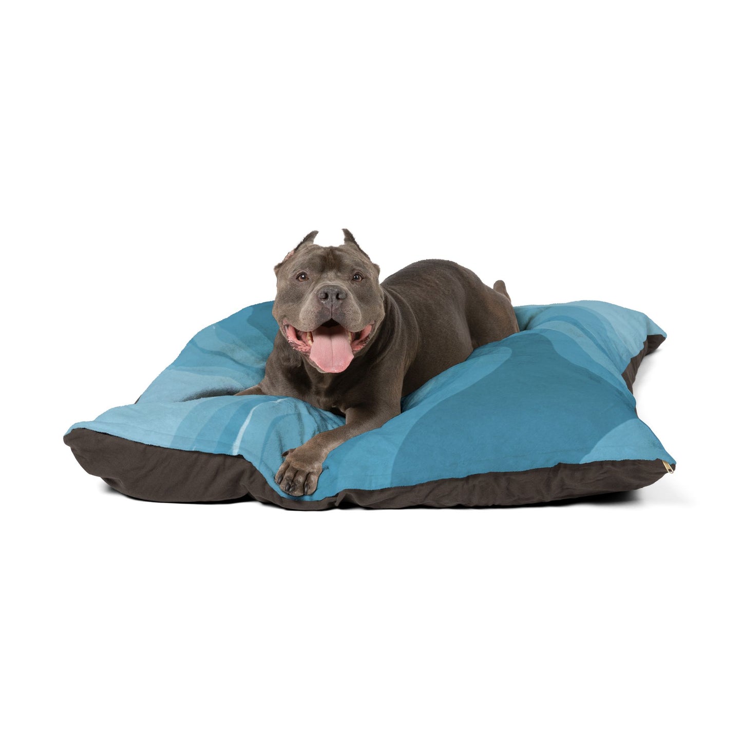 Sky Blue Wavey 50" × 40" Pet Bed