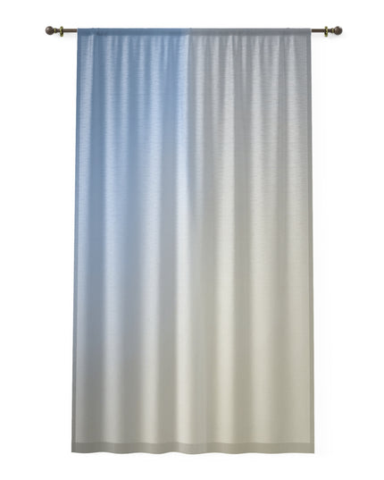 Cobalt Fade Sheer Window Curtain, 50" x 84", partially transparent