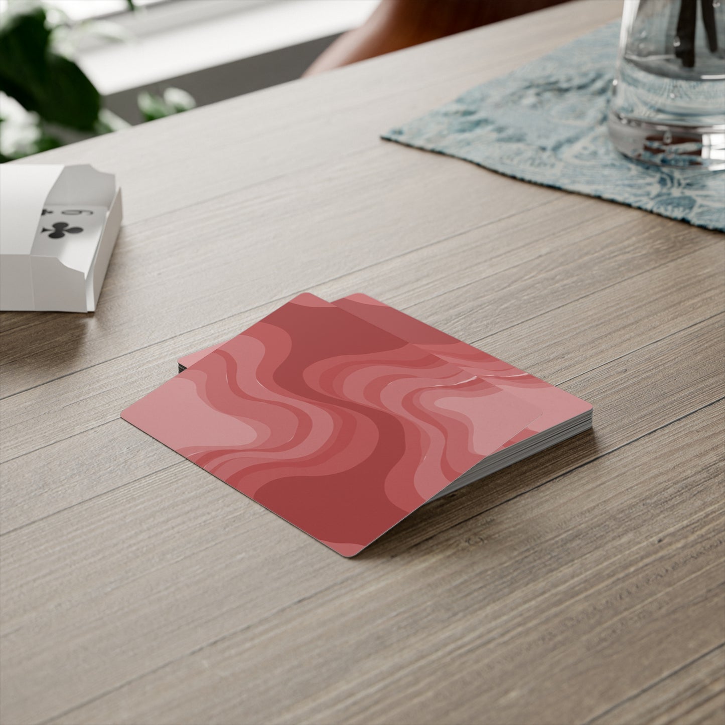 Power Red Wavey Poker Cards