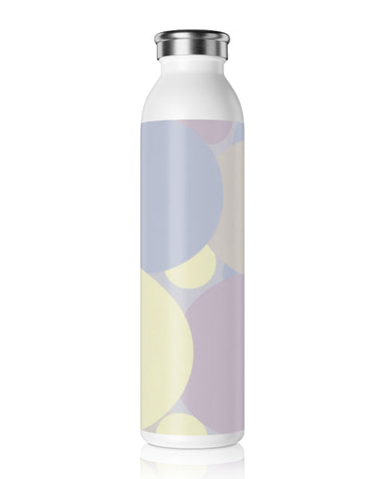 Pastel Soft Blue and Soft White Patches Slim Water Bottle, 20 oz White