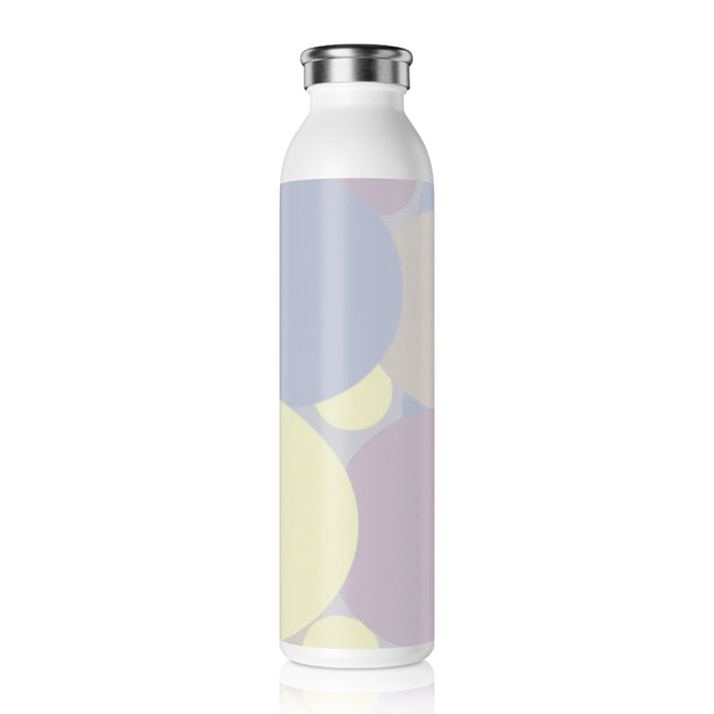 Pastel Soft Blue and Soft White Patches Slim Water Bottle, 20 oz White