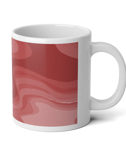 Power Red Wavey 20 oz White Glossy Jumbo Mug