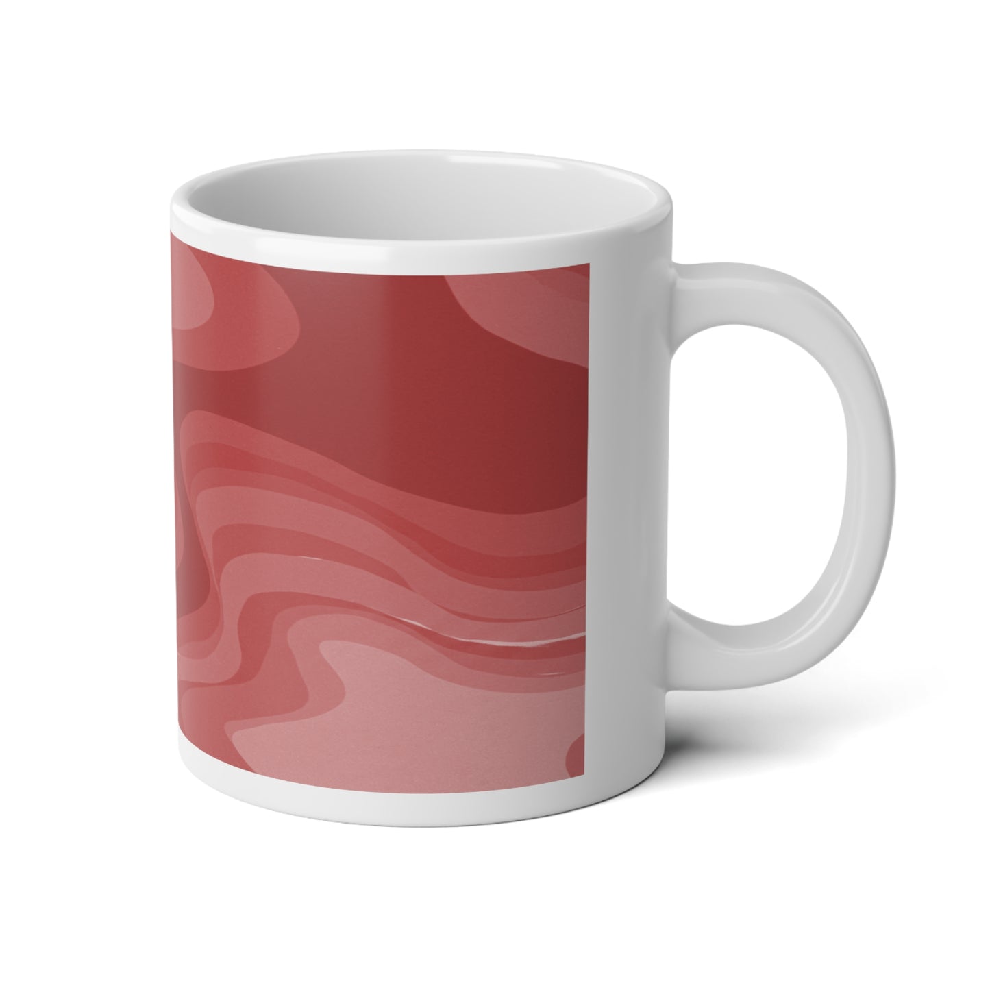 Power Red Wavey 20 oz White Glossy Jumbo Mug