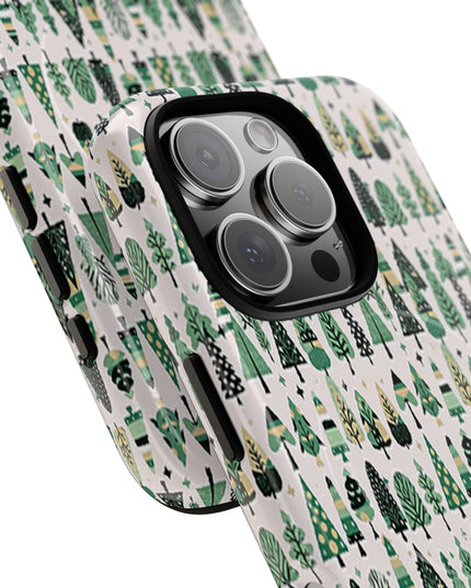 Mini Vintage Green Trees Iphone 16 Pro Tough Magnetic Cases