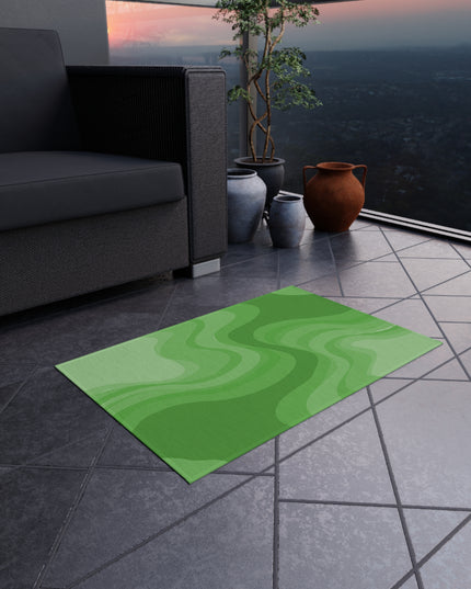 Greenie Meanie Wavey 24" x 36" Outdoor Rug